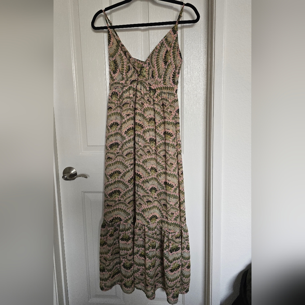 Molly Bracken Green and Pink Maxi Dress